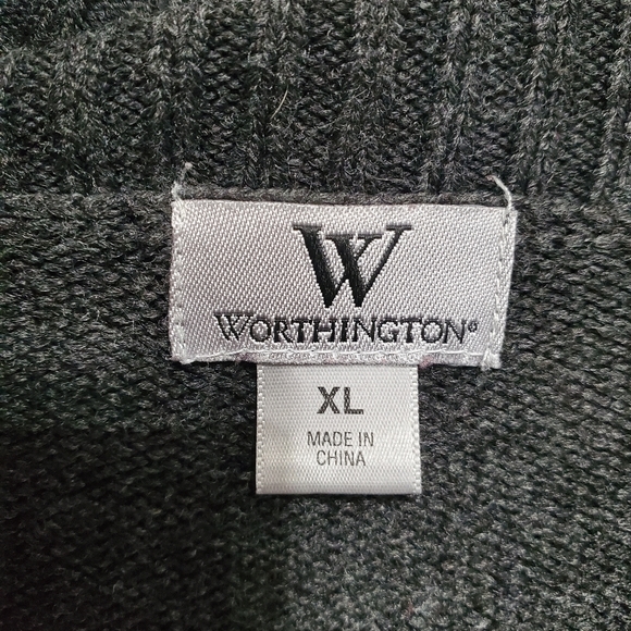 Worthington Cowl Neck Short Sleeved Gray Sweater - Picture 5 of 14